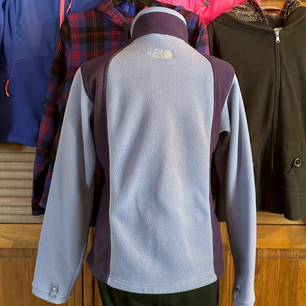 THE NORTH FACE Full Zip 2 Tone Purple Fleece Jacket Pockets Medium - Picture 4 of 12